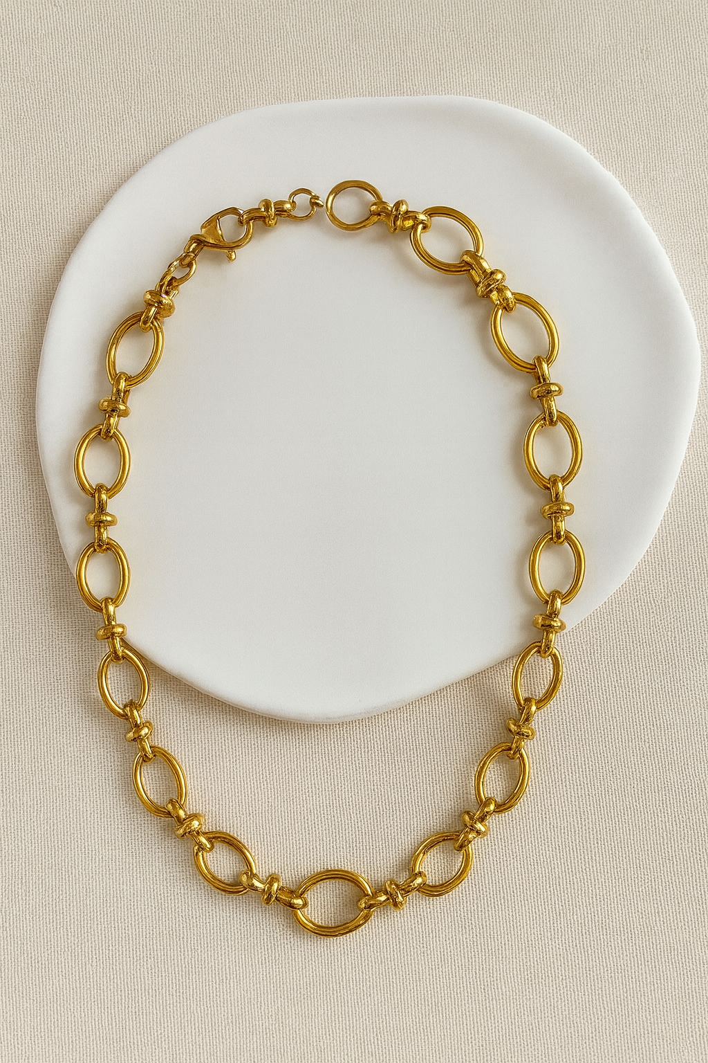 Collier vierge à grands maillons ovale - Or