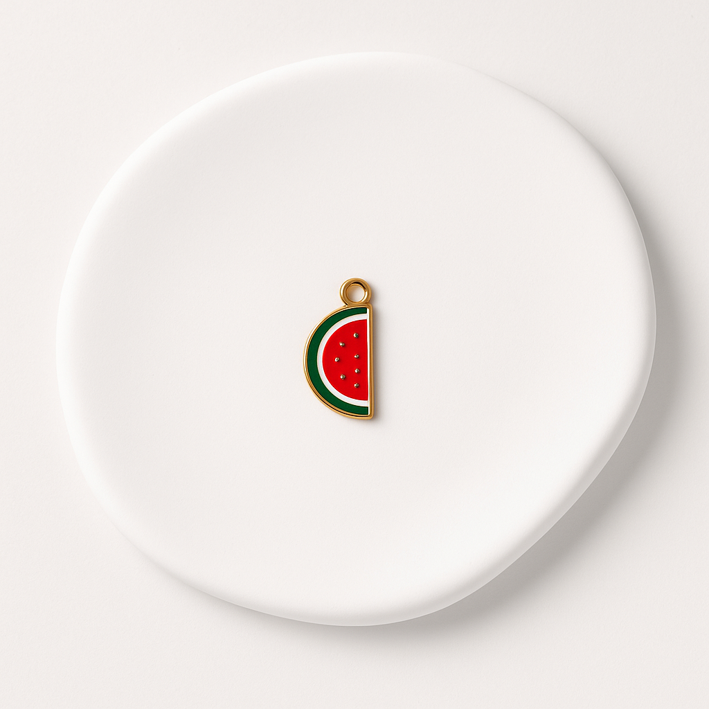 Charms Doré en Forme de Demi-Pastèque – Pendentif pour Bijoux