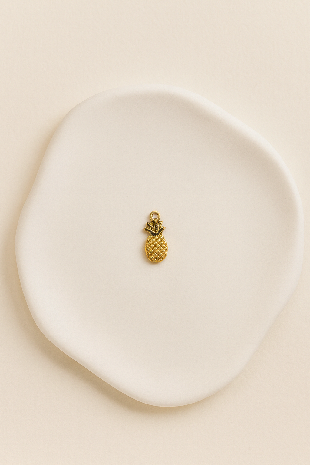 Charms ananas - en acier inoxydable couleur or