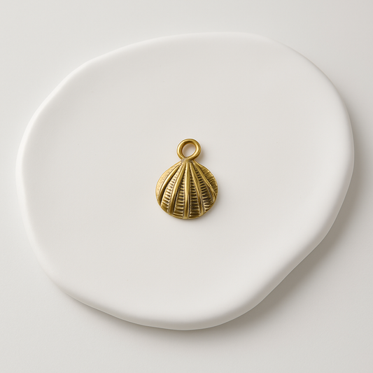 Charms coquillage - en acier inoxydable couleur or