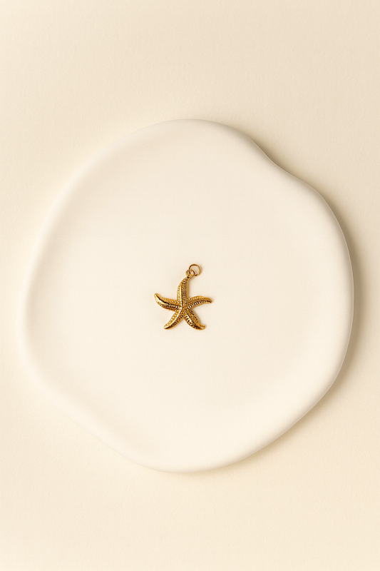 Charms étoile de mer Taille Moyen - en acier inoxydable couleur or