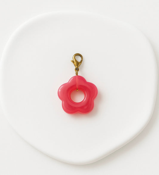 Charms fleur rose grand modèle - pendentif élégant pour collier