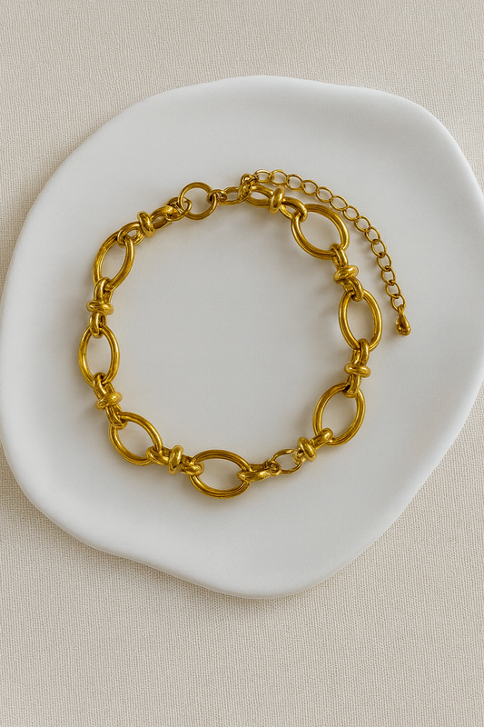 Bracelet à grands maillons ovales - Or