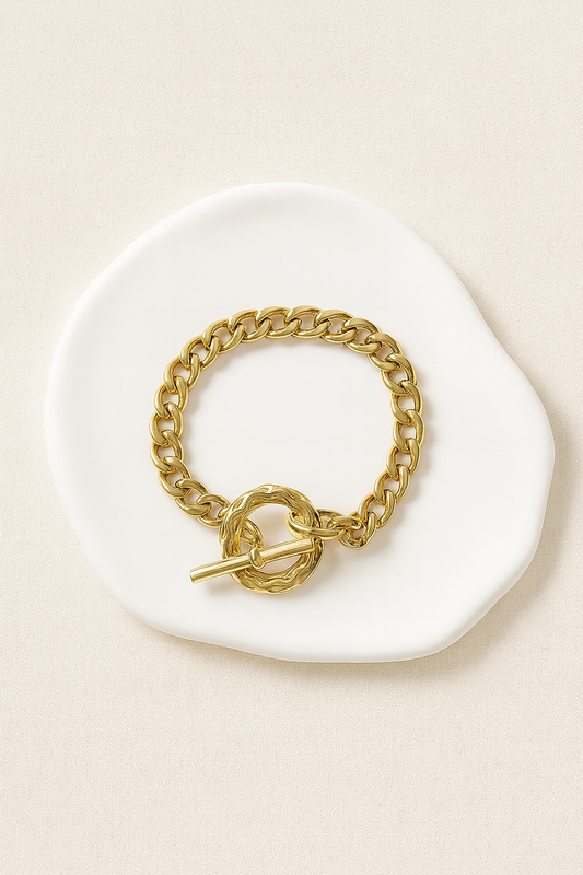 Bracelet doré épi - fermoir bâton chic