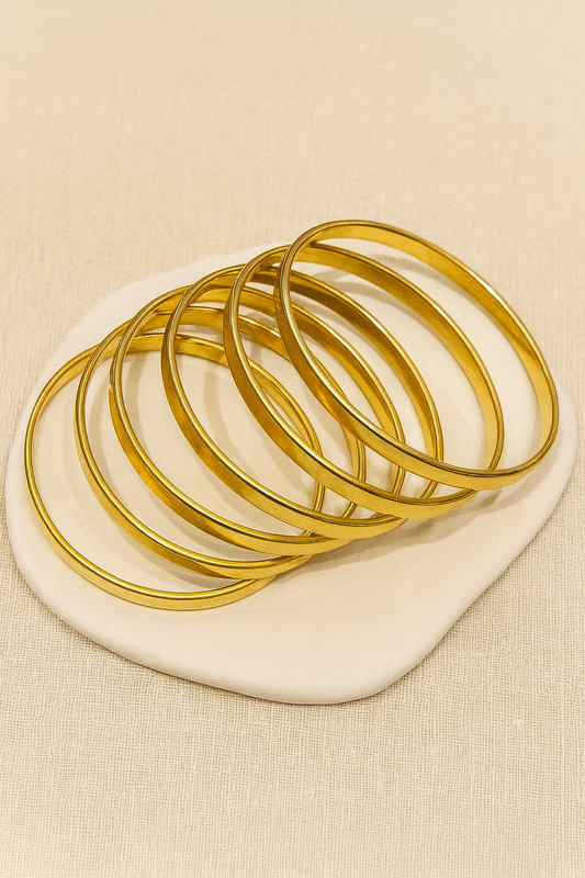 Bracelets - Lot de joncs dorés