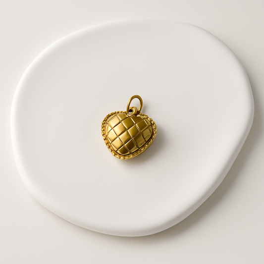 Charms coeur - en acier inoxydable couleur or