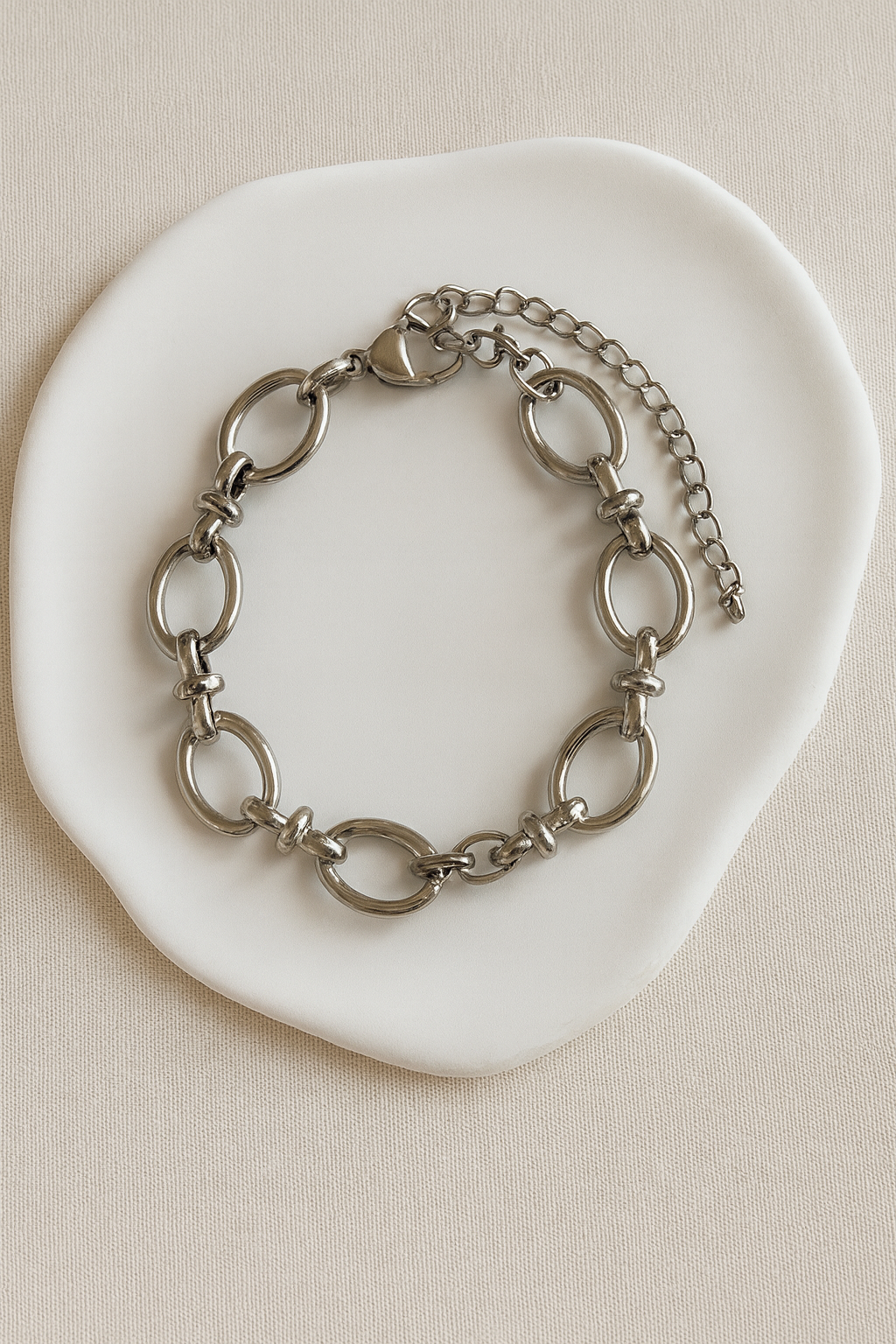 Bracelet vierge à grands maillons ovales - Argent