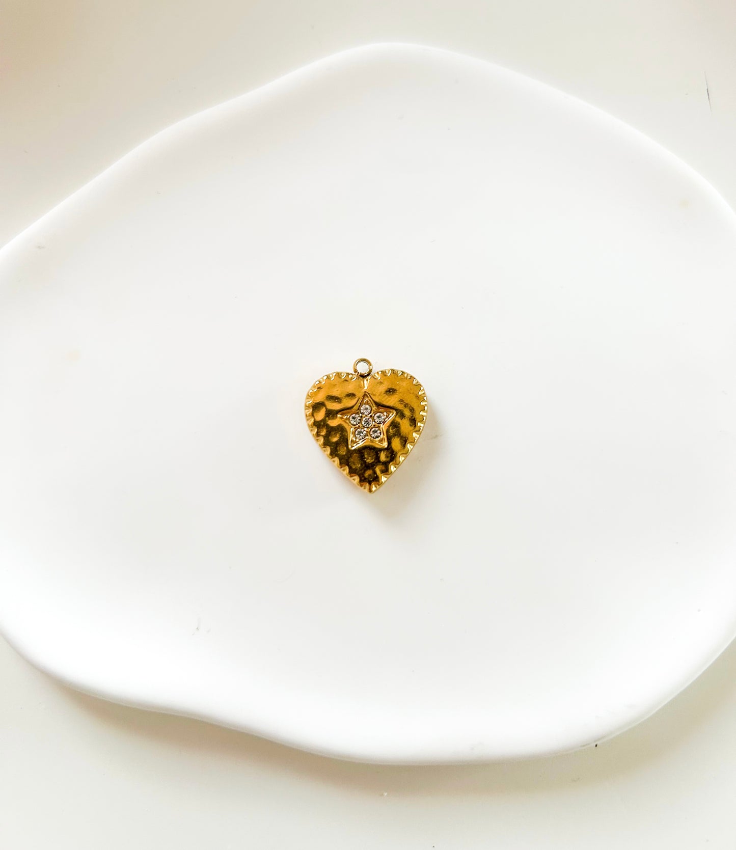 Charms coeur doré - grande taille