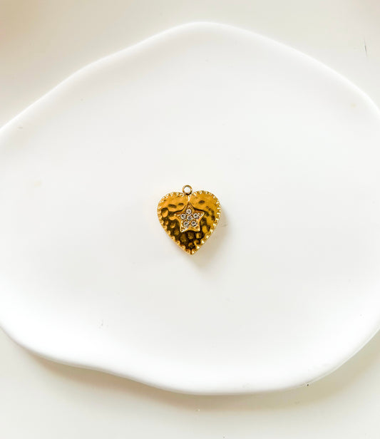 Charms coeur doré - grande taille