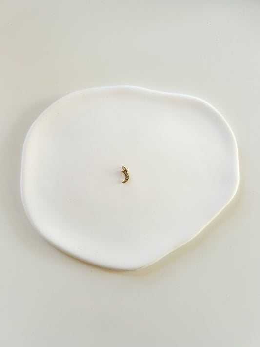 Charms pendentif demi-lune dorée avec strass