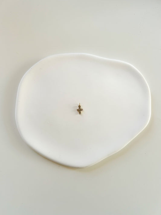 Charms pendentif croix dorée avec strass