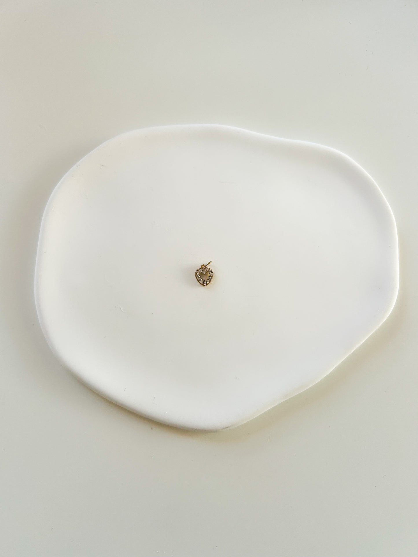 Charms pendentif petit cœur doré avec strass