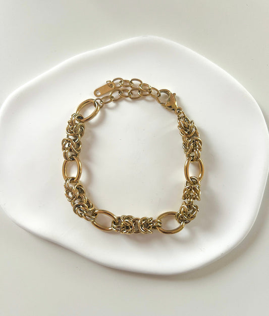 Bracelet chaîne épaisse dorée