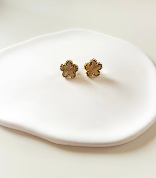 Boucles d'oreilles dorées trèfle