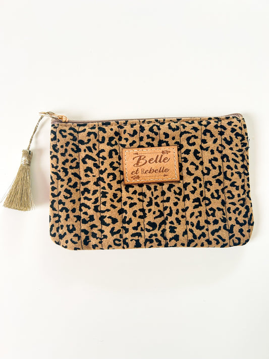 Pochette “Belle et Rebelle” marron & noir – motif animal tendance